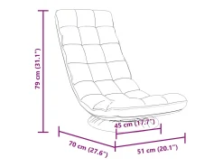 vidaxl Cadeira de piso giratória 70x51x79 cm tecido^ Poltrona