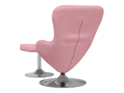 Poltrona|vidaxl Cadeira Egg com Puff Veludo Rosa