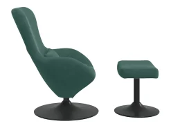 vidaxl Cadeira Egg com Puff Escuro Veludo^ Poltrona