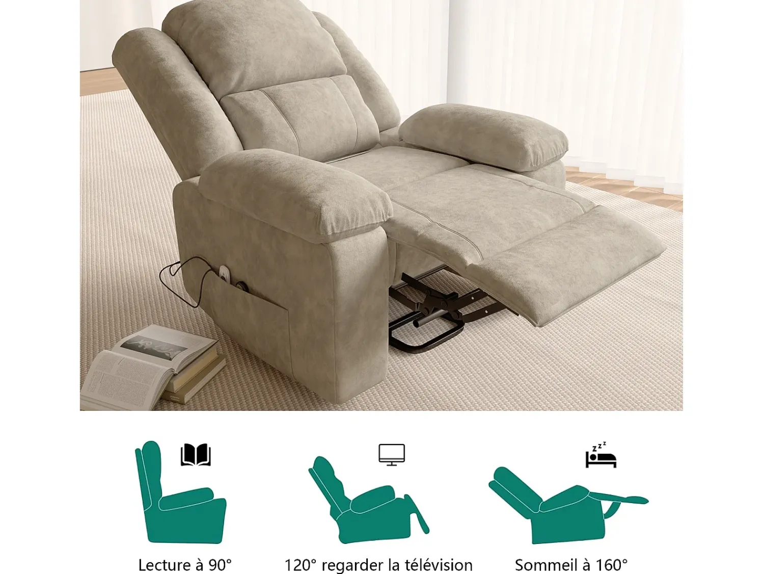 Cadeira elétrica de luxo para relaxamento e massagem^ Poltrona