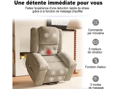 Poltrona| Cadeira elétrica de luxo para relaxamento e massagem Cinzento