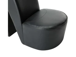 New vidaxl Cadeira estilo sapato de salto alto couro artificial Preto