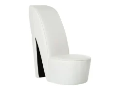 Outlet vidaxl Cadeira estilo sapato de salto alto couro artificial Branco