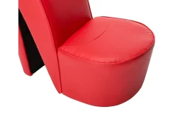 Poltrona* Cadeira estilo sapato de salto alto couro artificial SHL330241 Vermelho