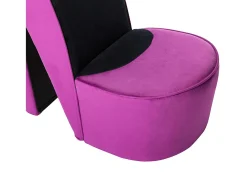 New vidaxl Cadeira estilo sapato de salto alto veludo roxo Violeta