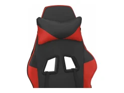 Poltrona*vidaxl Cadeira gaming c/ apoio pés couro artificial preto e Vermelho