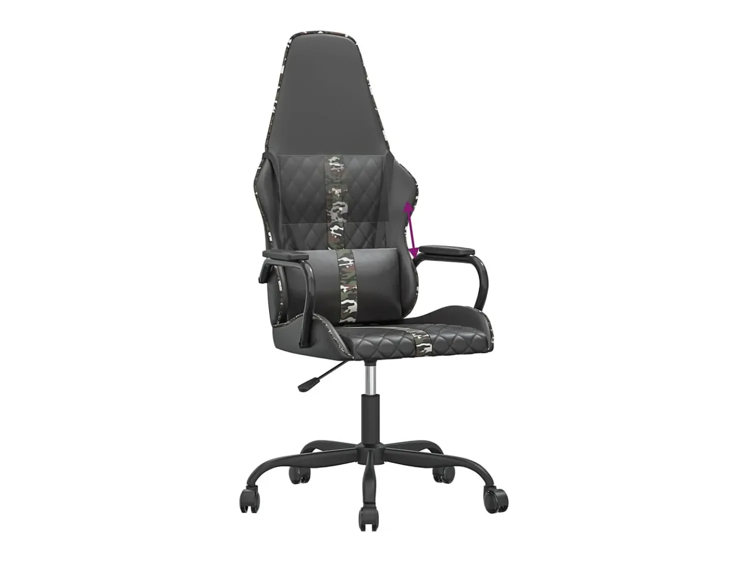 Outlet vidaxl Cadeira gaming couro artificial preto e camuflado Multicor