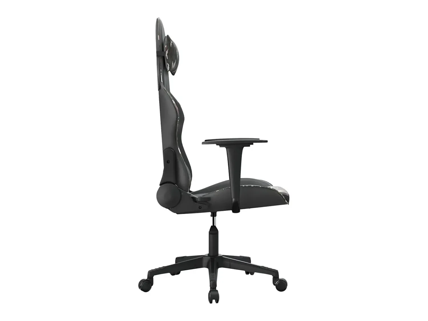 vidaxl Cadeira gaming couro artificial preto e camuflado^ Poltrona