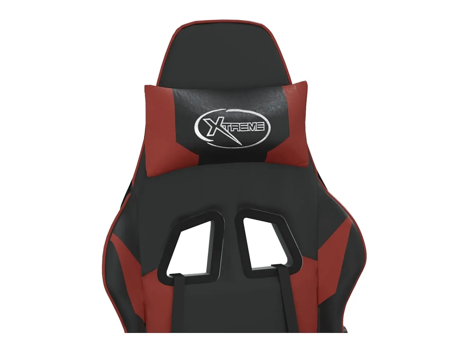 Online vidaxl Cadeira gaming massagem + apoio couro art. preto/ tinto Vermelho