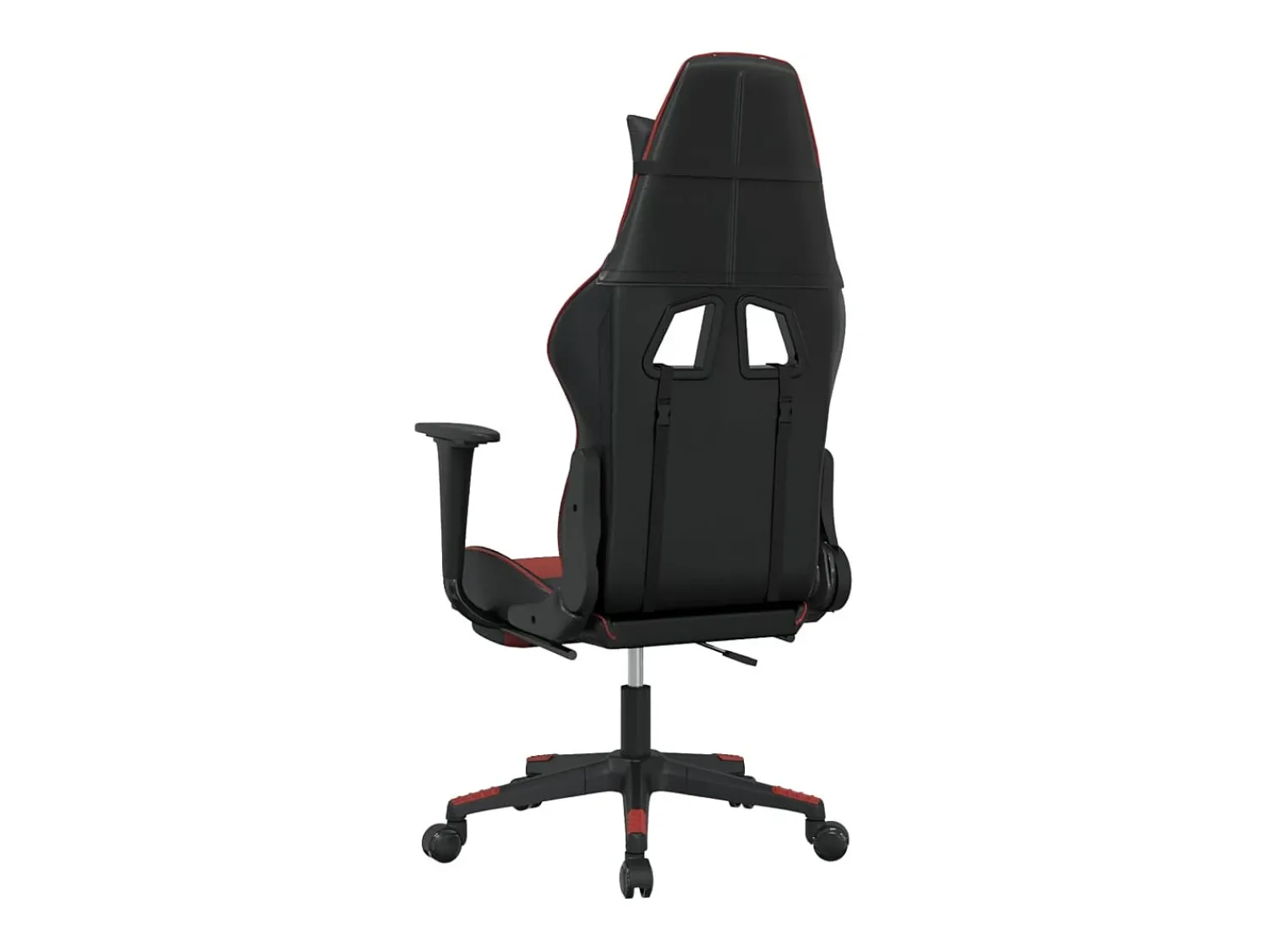 Online vidaxl Cadeira gaming massagem + apoio couro art. preto/ tinto Vermelho