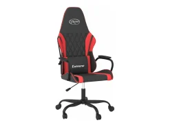 Poltrona*vidaxl Cadeira gaming massagens couro artificial preto e Vermelho