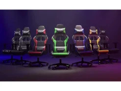 Poltrona*vidaxl Cadeira gaming massagens c/ apoio pés couro artif. Branco/ Preto