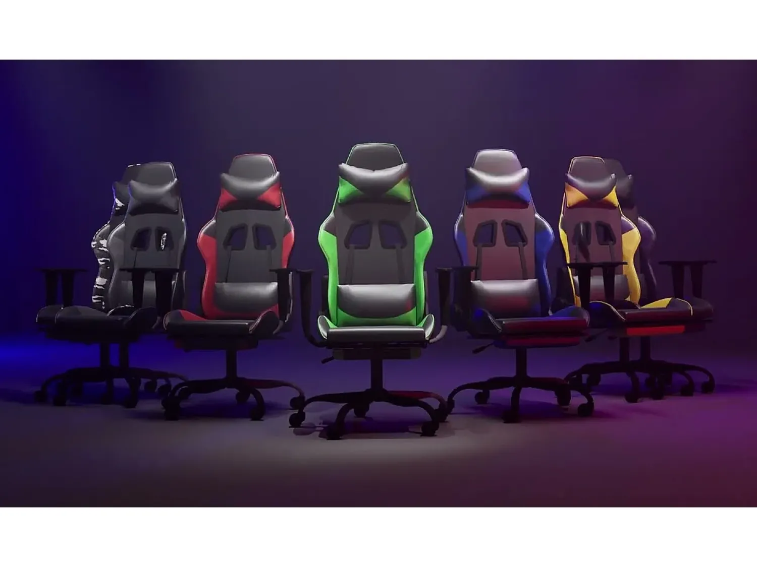 Poltrona|vidaxl Cadeira gaming massagens c/ apoio pés couro artif. Preto