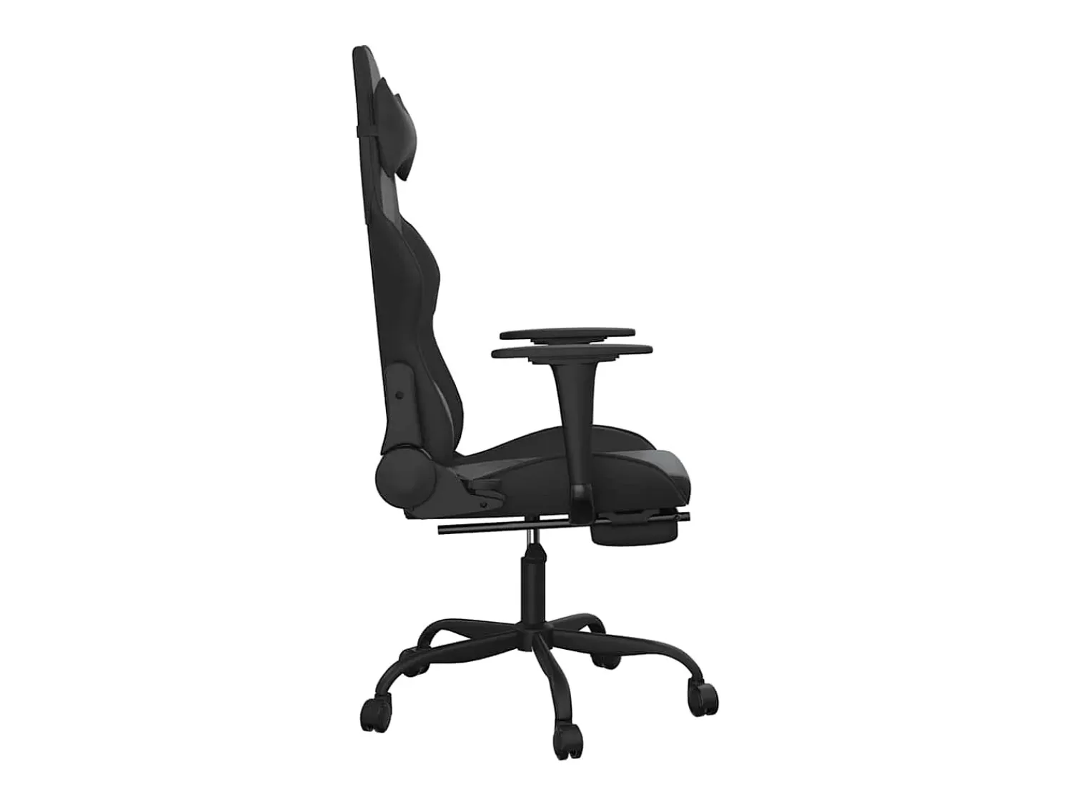 Poltrona|vidaxl Cadeira gaming massagens c/ apoio pés couro artif. Preto