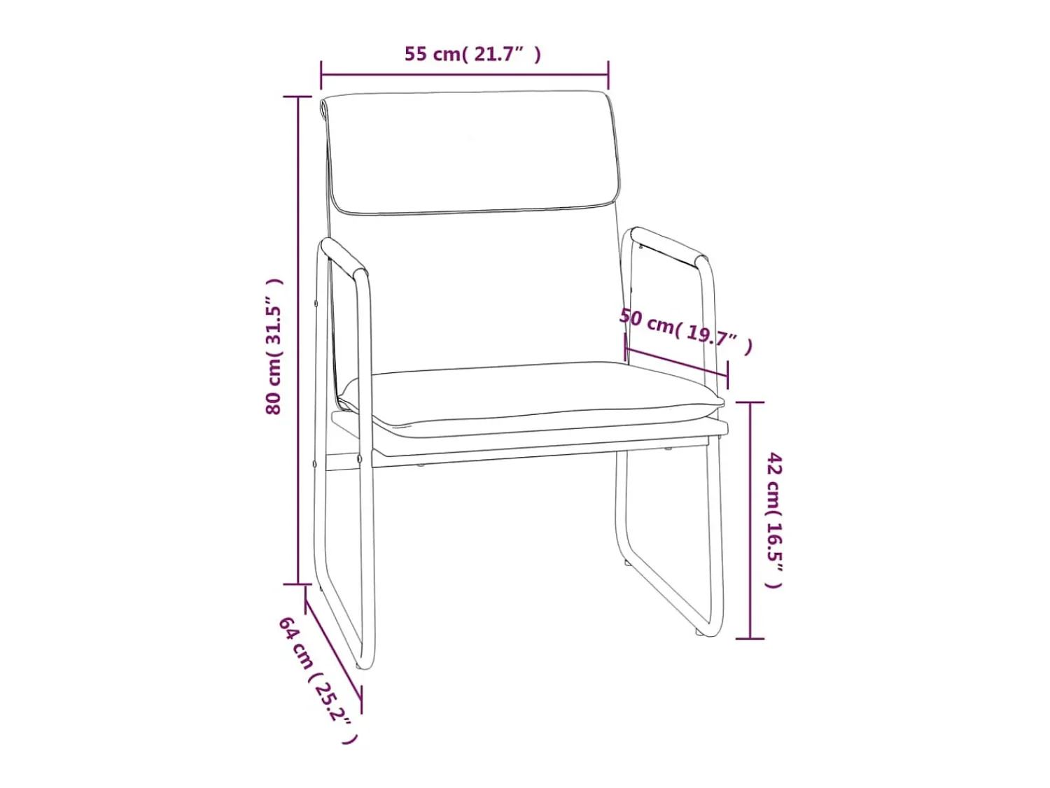 Poltrona*vidaxl Cadeira lounge 55x64x80 cm couro artificial Cinzento