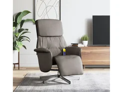 Poltrona| Cadeira massagens reclin. com apoio pés tecido cinza-acastanhado SHL73490 Taupe