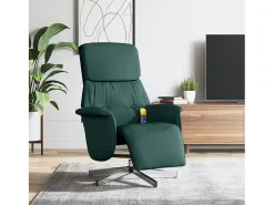 Poltrona* Cadeira massagens reclinável com apoio pés tecido verde-escuro SHL35424 Verde pinho