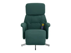 Poltrona* Cadeira massagens reclinável com apoio pés tecido verde-escuro SHL35424 Verde pinho