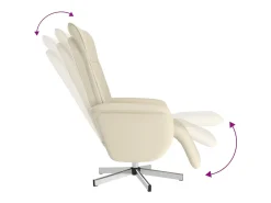 Discount Cadeira massagens reclinável comapoio pés couro artificial SHL449399 Creme