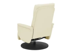 Hot Cadeira massagens reclinável comapoio pés couro artificial SHL385131 Creme