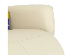 Hot Cadeira massagens reclinável comapoio pés couro artificial SHL385131 Creme