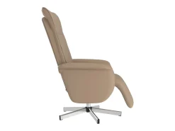 Poltrona|vidaxl Cadeira massagens reclinável c/apoio pés couro arti. cappuccino Castanho chocolate