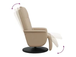 Poltrona| Cadeira massagens reclinável comapoio pés couro arti. cappuccino SHL611280 Castanho