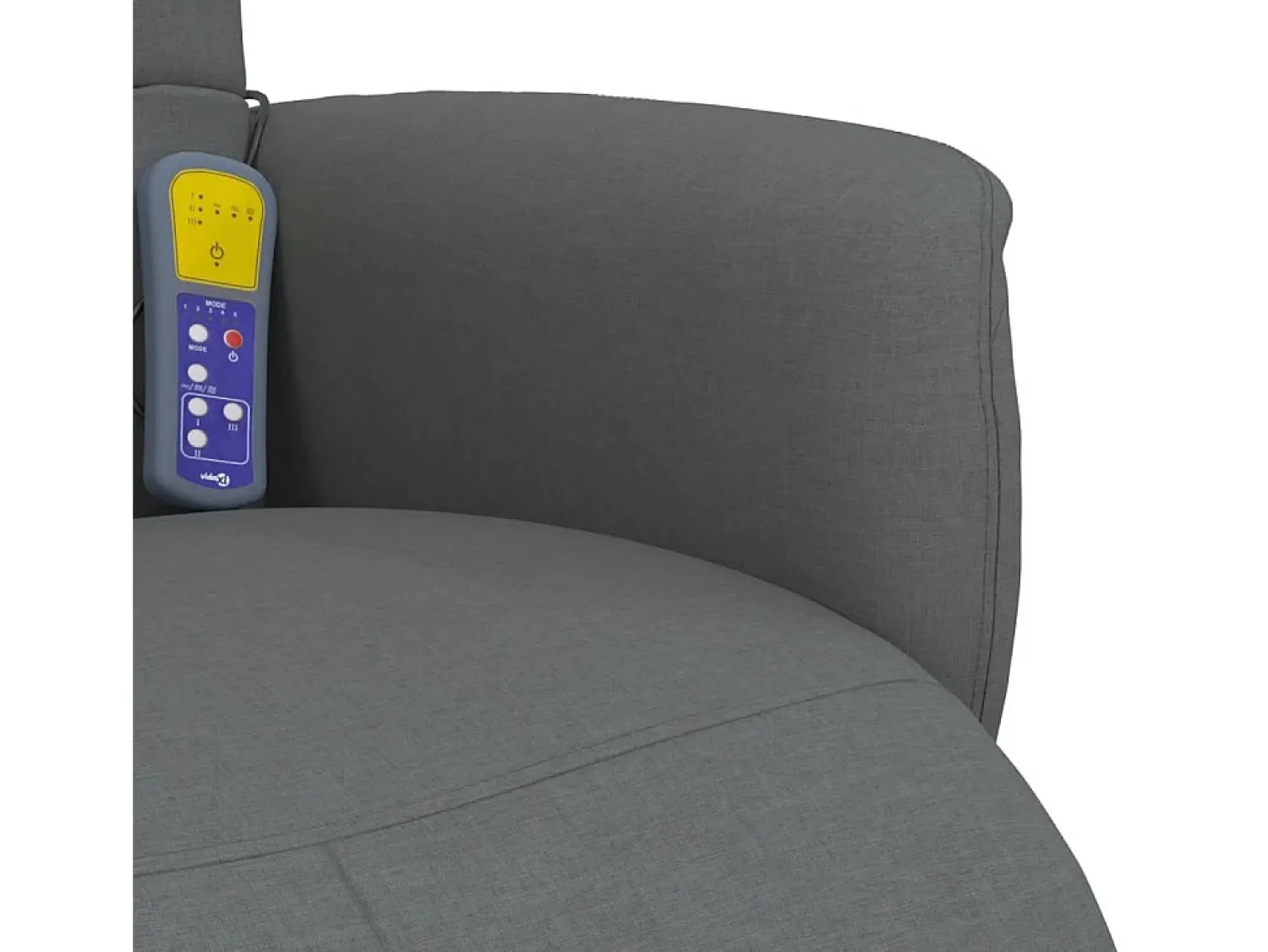 New vidaxl Cadeira massagens reclinável c/ apoio pés tecido cinza-escuro Cinzento