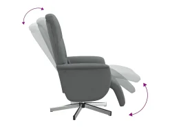 New vidaxl Cadeira massagens reclinável c/ apoio pés tecido cinza-escuro Cinzento
