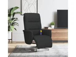 Poltrona| Cadeira massagens reclinável com apoio de pés tecido SHL576022 Preto