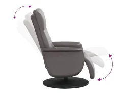 Poltrona| Cadeira massagens reclinável comapoio pés couro artificial cinza SHL2799 Cinzento
