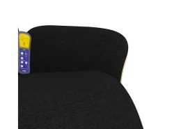 Hot vidaxl Cadeira massagens reclinável com apoio de pés tecido Preto