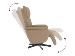 Poltrona| Cadeira massagens reclinável comapoio pés couro arti. cappuccino SHL623107 Castanho