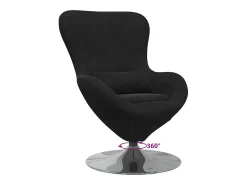 Poltrona*vidaxl Cadeira ovo Veludo Preto