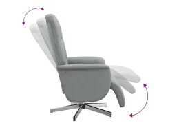 Best vidaxl Cadeira reclinável com apoio de pés tecido -claro Cinzento