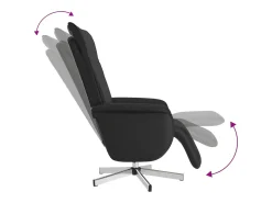 Poltrona*vidaxl Cadeira reclinável com apoio de pés couro artificial Preto
