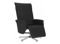 Poltrona* Cadeira reclinável com apoio de pés couro artificial PT784205 Preto