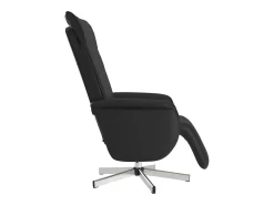 Poltrona* Cadeira reclinável com apoio de pés couro artificial PT784205 Preto