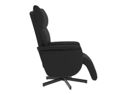 Poltrona| Cadeira reclinável com apoio de pés couro artificial PT642636 Preto