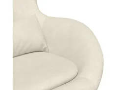 Poltrona| Cadeira Relax | Cadeira com Puff 63x73x90 cm Veludo SHL93542 Creme