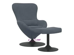 Poltrona* Cadeira Relax | Cadeira com Puff Cinzento escuro 63x73x90 cm Veludo SHL957806 Cinza antracite