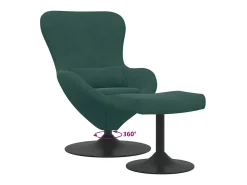 Discount Cadeira Relax | Cadeira com Puff Verde-escuro 63x73x90 cm Veludo SHL228903 Verde pinho