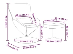 Cadeira Relax | Cadeira com Puff 63x73x90 cm Veludo SHL460374^ Poltrona