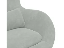 Poltrona* Cadeira Relax | Cadeira ovo Cinzento-claro 63x73x90 cm Veludo SHL615281 Cinzento claro