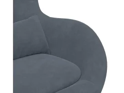 New Cadeira Relax | Cadeira ovo Cinza Escuro 63x73x90 cm Veludo SHL387820 Cinzento