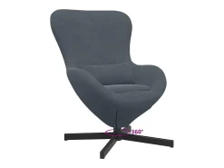 New Cadeira Relax | Cadeira ovo Cinza Escuro 63x73x90 cm Veludo SHL387820 Cinzento