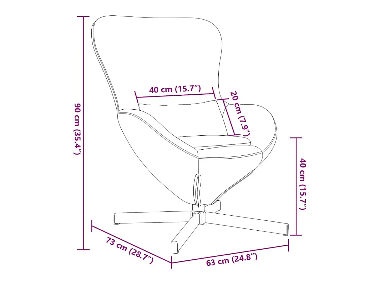 Poltrona* Cadeira Relax | Cadeira ovo Cinzento-claro 63x73x90 cm SHL342391 Cinzento claro