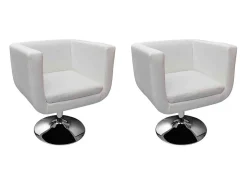 Poltrona* Cadeiras de bar 2 pcs couro artificial SHL424901 Branco
