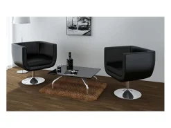 Poltrona|vidaxl Cadeiras de bar 2 pcs couro artificial Preto