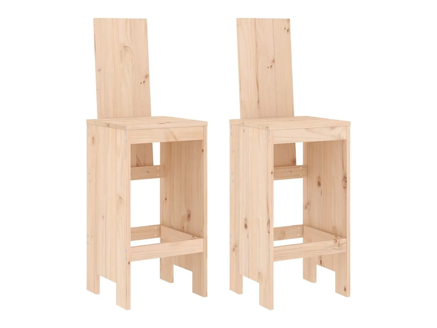Banco| Cadeiras de bar 2 pcs 40x42x120 cm madeira de pinho maciça PT605648 Castanho